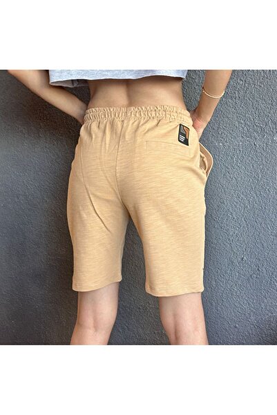 Gönülden Tasarım Milk Coffee Combed Cotton Women's Shorts Size S