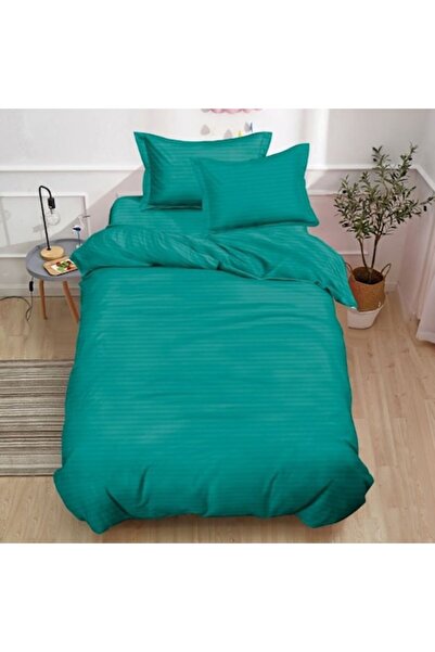 Casa de Vis Set lenjerie de pat, 1 persoana, 140 x 200 cm, cu elastic, DY-09, tip damasc, 4 piese,