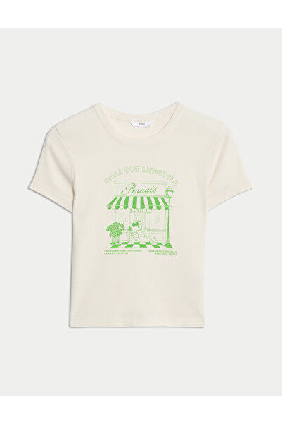 Marks & Spencer Saf Pamuk Snoopy Kısa Üst (6–16 Yaş)