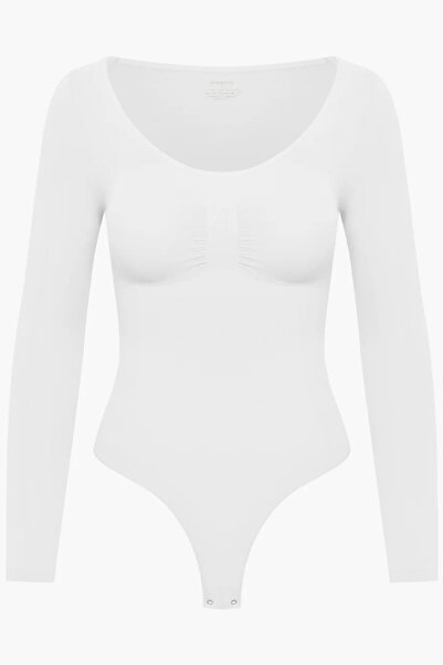 FANLEY Жіночий безшовний корсет-боді з довгими рукавами – підтягуючий, для талії, для формування фігури