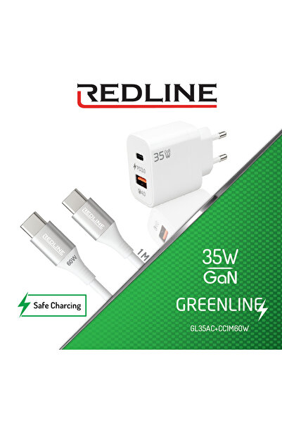 Redline 35W GAN Type C - USB A Girişli Şarj Seti