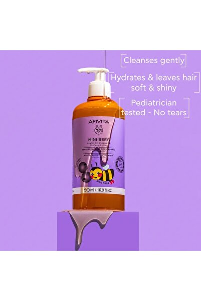 Apivita Mini Bees Blueberry and Honey Shampoo for Children, 500 ml