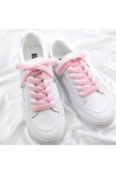 KESNUP Set of 2 velvet shoelaces, width 1 cm, length 120 cm, Pink