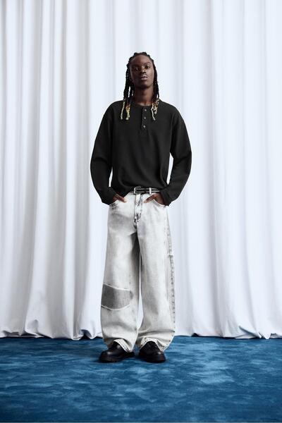 Pull & Bear Düğmeli yaka düğmeli tişört