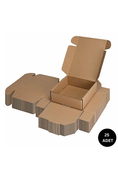 roco paper Kilitli E-Ticaret Hediye Kutusu, Kraft Karton Kargo Paketleme Kutusu, 25 Adet, 10x10x5 Cm