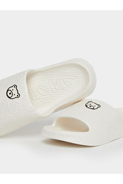 Styli Bear Print Slip On Slides