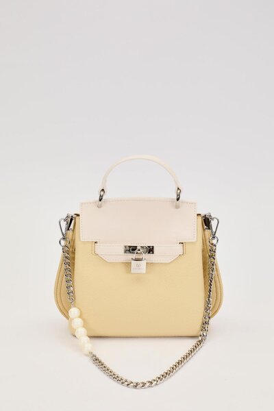 Levidor Geantă de mână cu detaliu curea din perle galbene