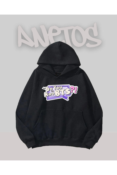 Anetos Bts 4 Design Negru Față cu imprimeu Swea tricou