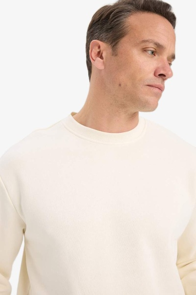 DeFacto Men's Sweat T5139Az/Er140 Ecru