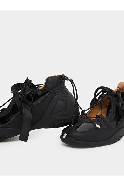 Styli Women Black Ballerina Sneakers