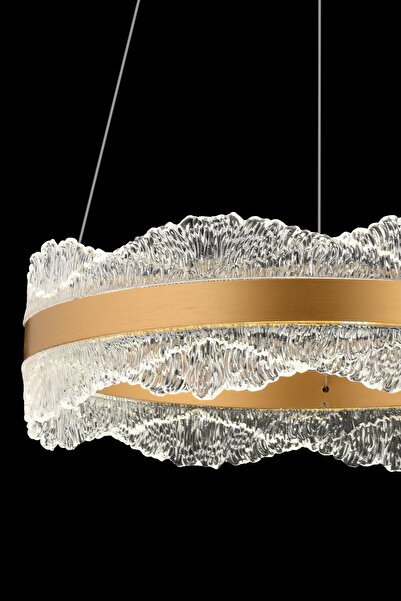 İstanbul Avize Titanic 40'lık Gold 3 Renk Kumandalı Lüx Led Modern Ledli Avize