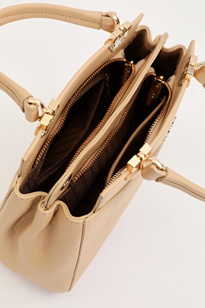 Levidor Khaki Stripe Stitching Model Handbag