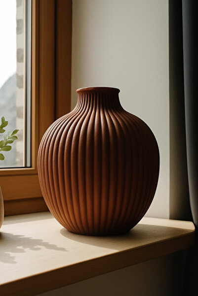 Vescarri MODERN ÇİZGİLİ TASARIM VAZO - MİNİMALİST DEKORATİF AKSESUAR