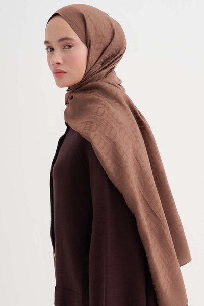 carell Luxe Desen Liora Pamuk Şal Toprak