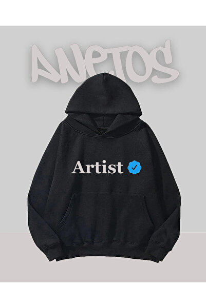 Anetos Artist Design Black Front cu imprimeu Swea tricou