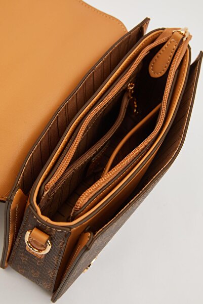 Levidor Coffee Logo Monogram Pattern Handbag