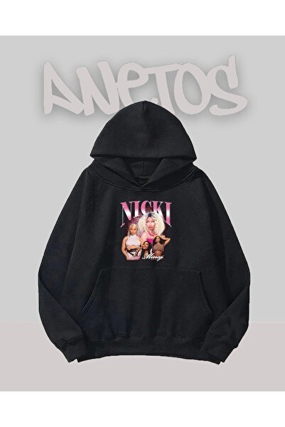 Anetos Nıck Design Negru Față cu imprimeu Swea tricou