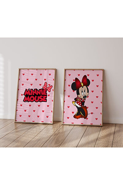 POSTER (ÇERÇEVESİZ) Minnie Mouse 2li seti Çerçevesiz Duvar Posteri 2 adet