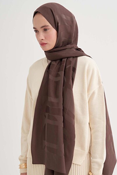 carell Geometric Pattern Liora Cotton Shawl Milky Coffee