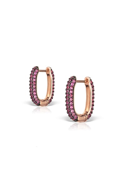 Hinari Cercei vintage Secret Red Rose din alamă placați cu aur