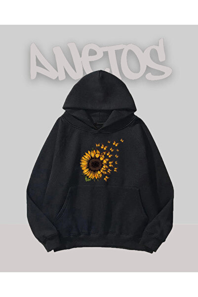 Anetos Aycicegi 6 Design Black Front cu imprimeu Swea tricou