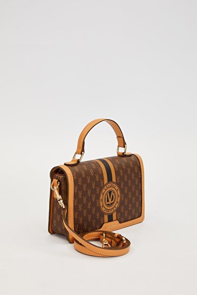 Levidor Coffee Logo Monogram Pattern Handbag
