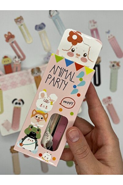 Kağıt Gemi Dükkan 30’lu Hayvan Figürleri Desenli Cetvelli Kitap Ayracı Animal Party /Ataş/Yer İmi