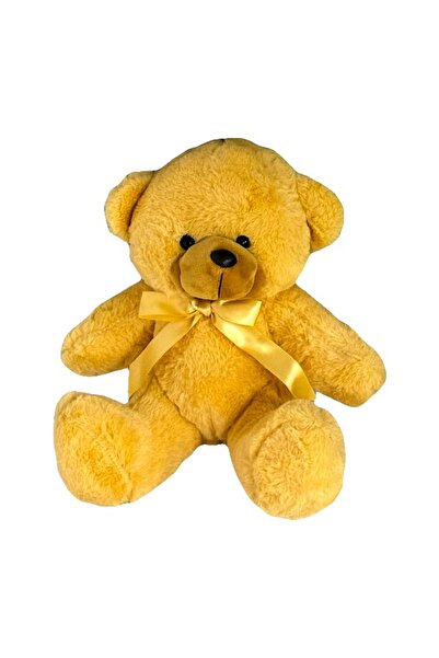 velve Ursulet de plus Tobi, cu fundiță, Inaltime 24 cm, Crem