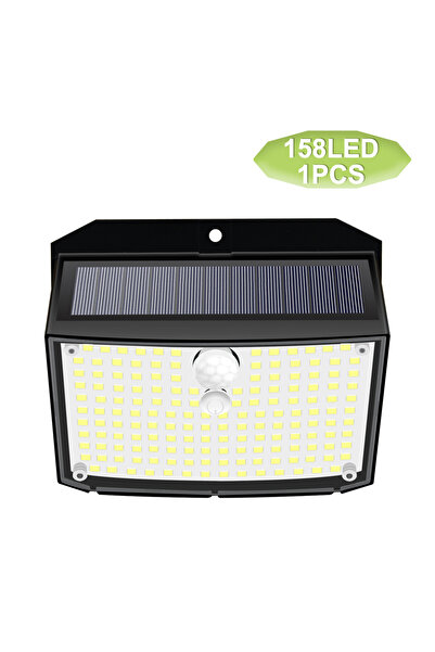 Choice 1 قطعة 158 LED أضواء الحائط الشمسية في الهواء الطلق ضوء الأمن استشعار الحركة مقاوم للماء 3 أوضاع فناء الجدار