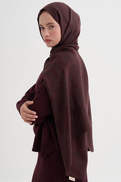carell Geometric Pattern Liora Cotton Shawl Plum