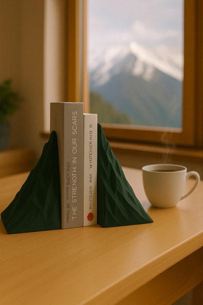 Vescarri مجموعة حامل الكتب بتصميم جبلي بسيط