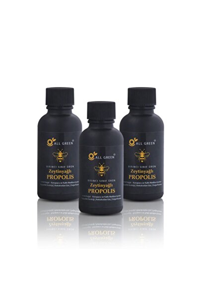 Allgreen عبوة من 3 قطع: زيت الزيتون مع البروبوليس |   100% طبيعي، خالٍ من المواد الحافظة، بدون إضافات