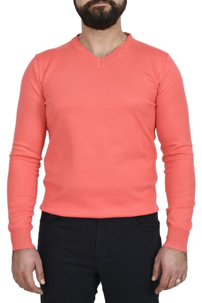 Glo Story Men's V-neck Sweater, Pink