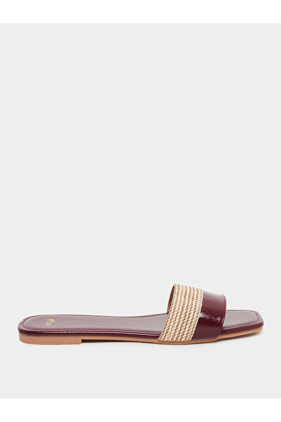 Styli Brown Woven Flat Sandals