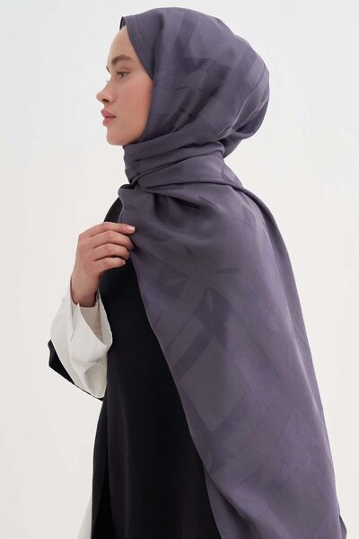 carell Geometric Pattern Liora Cotton Shawl Smoked
