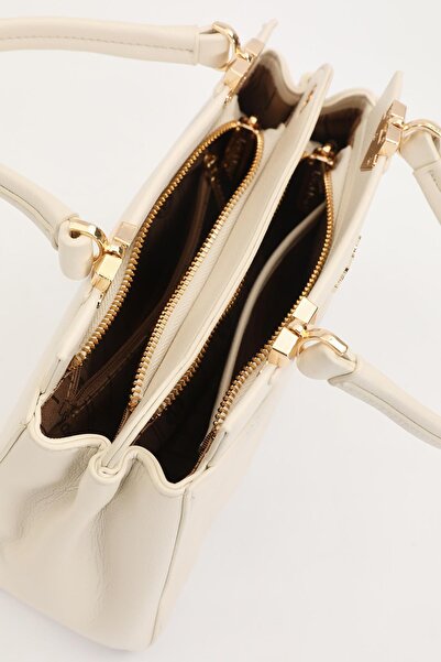 Levidor Cream Stripe Stitching Model Handbag