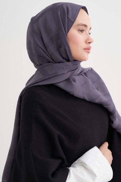 carell Geometric Pattern Liora Cotton Shawl Smoked