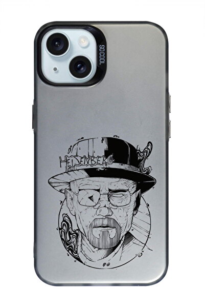 PrintiFy iPhone 13 ile Uyumlu Heisenberg Tasarımlı Metalik Görünüm Mat Siliko...