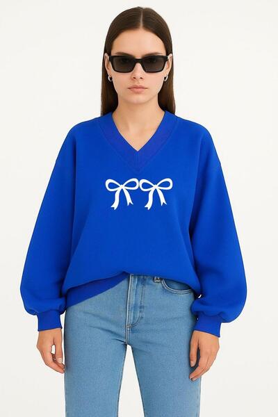 BENROMA SWEATSHIRT UNISEX CU DECOLTEU IN V CU IMPRIMARE KUREDELA