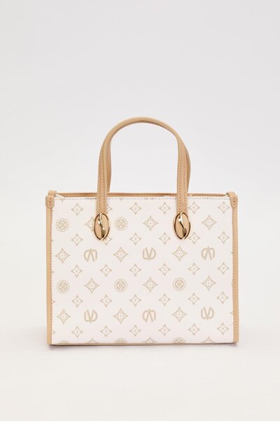 Levidor Cream Lvd Printed Handbag