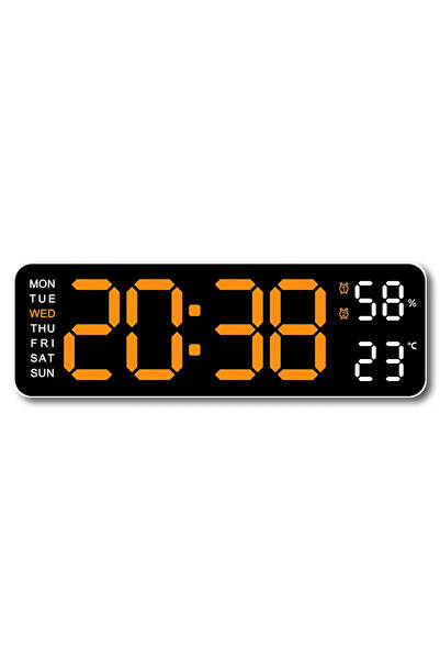 Choice 9 inch WO 9 Inch Large Digital Wall Clock USB Powered TEMP Humidity Week Auto Dimmer DST Table Clock