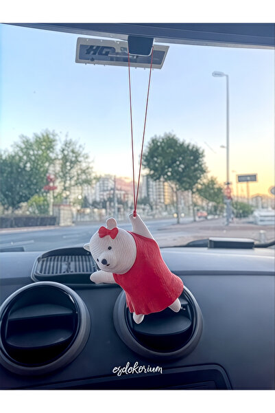 esdekorium Sevimli Sallanan Ayıcık - Dikiz Aynası Aksesuar - Oto Aksesuar