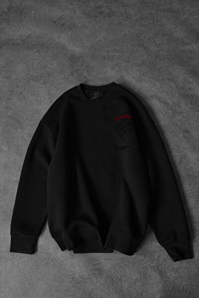 Slatra Ανδρικό μπλουζάκι με στάμπα με μαύρο χρώμα Art Is History Oversize