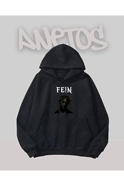 Anetos Fein Design Negru Față cu imprimeu Swea tricou