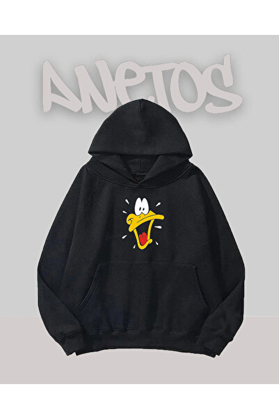 Anetos Duck 4 Design Black Front cu imprimeu Swea tricou