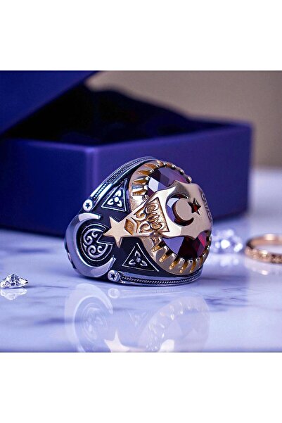 Asteria Jewelry Ay Yıldızlı Gümüş Yüzük