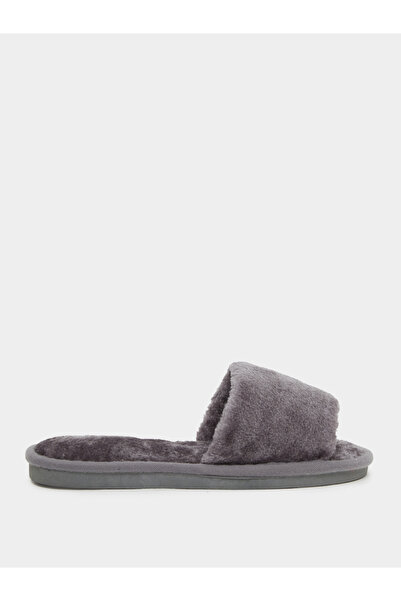 Styli Grey Furry Bedroom Slippers