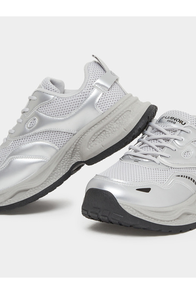 Styli Metallic Detail Lace Up Sneakers