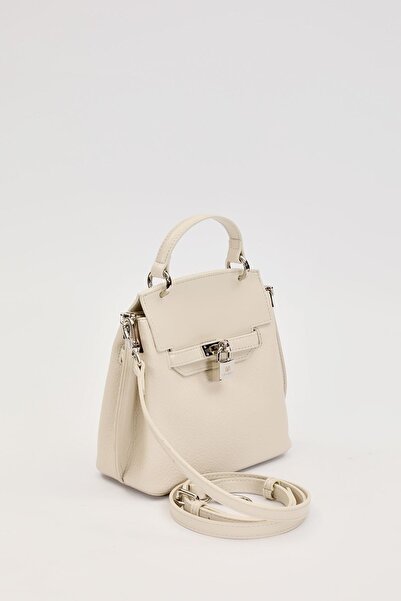Levidor A.Grey Pearl Strap Detailed Handbag