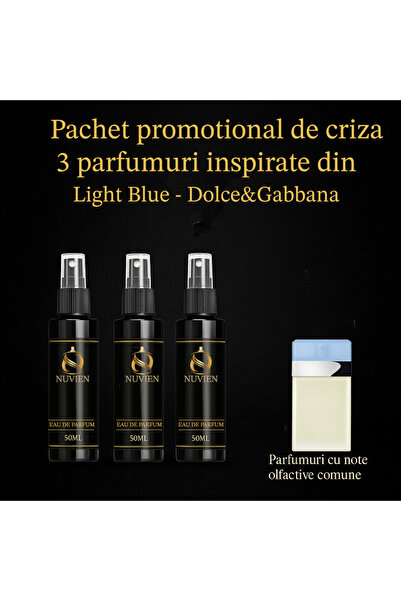 Nuvien Set 3 Parfumuri 50ml – Inspirat din Light Blue D&G